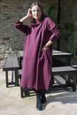 Scuba Stretch Funnel Neck Cocoon Dress Dark Cherry /6=